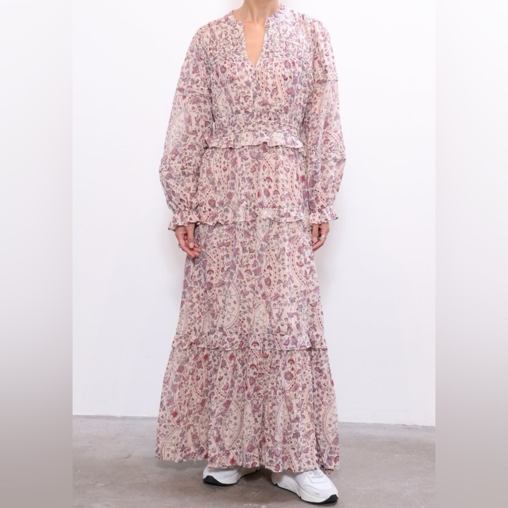 Isabel Marant Etoile Likoya Floral Maxi Dress in Ecru size 40